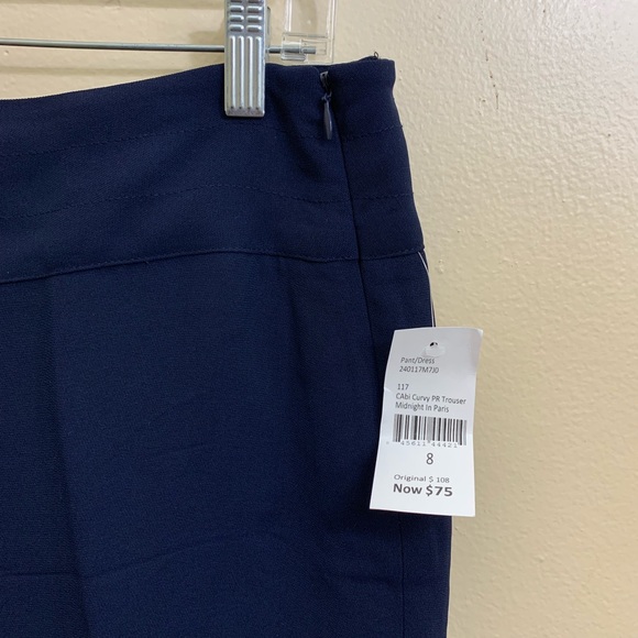 Cabi Curvy Trouser Blue Straight Leg  Size 8 - Picture 5 of 8